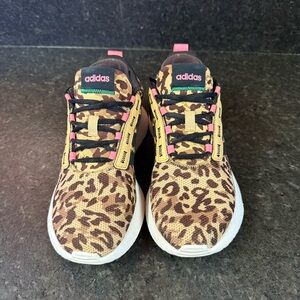 Adidas Cloudfoam Leopard Print Sneakers - size 5